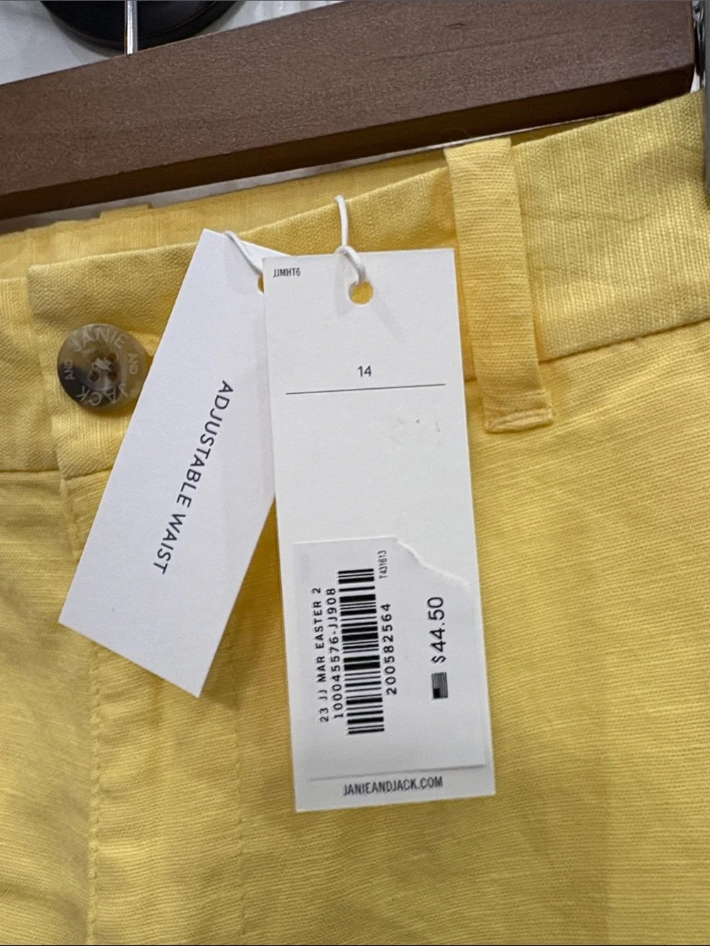 Janie and Jack Bright Yellow Men’s Casual Flat-Front Shorts